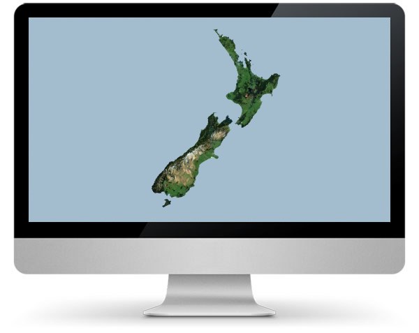New Zealand on computer screen